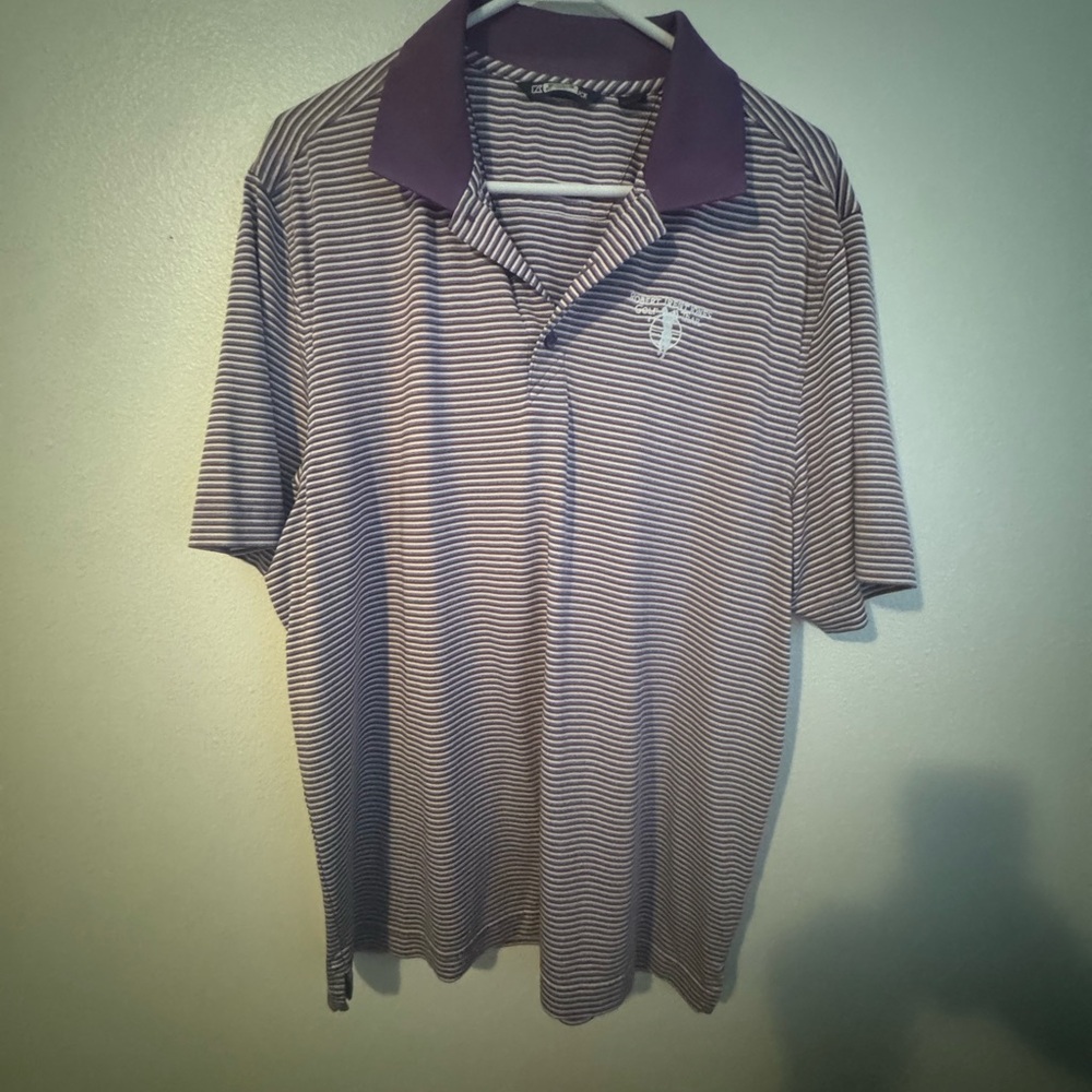 Men's Purple Striped Polo Shirt